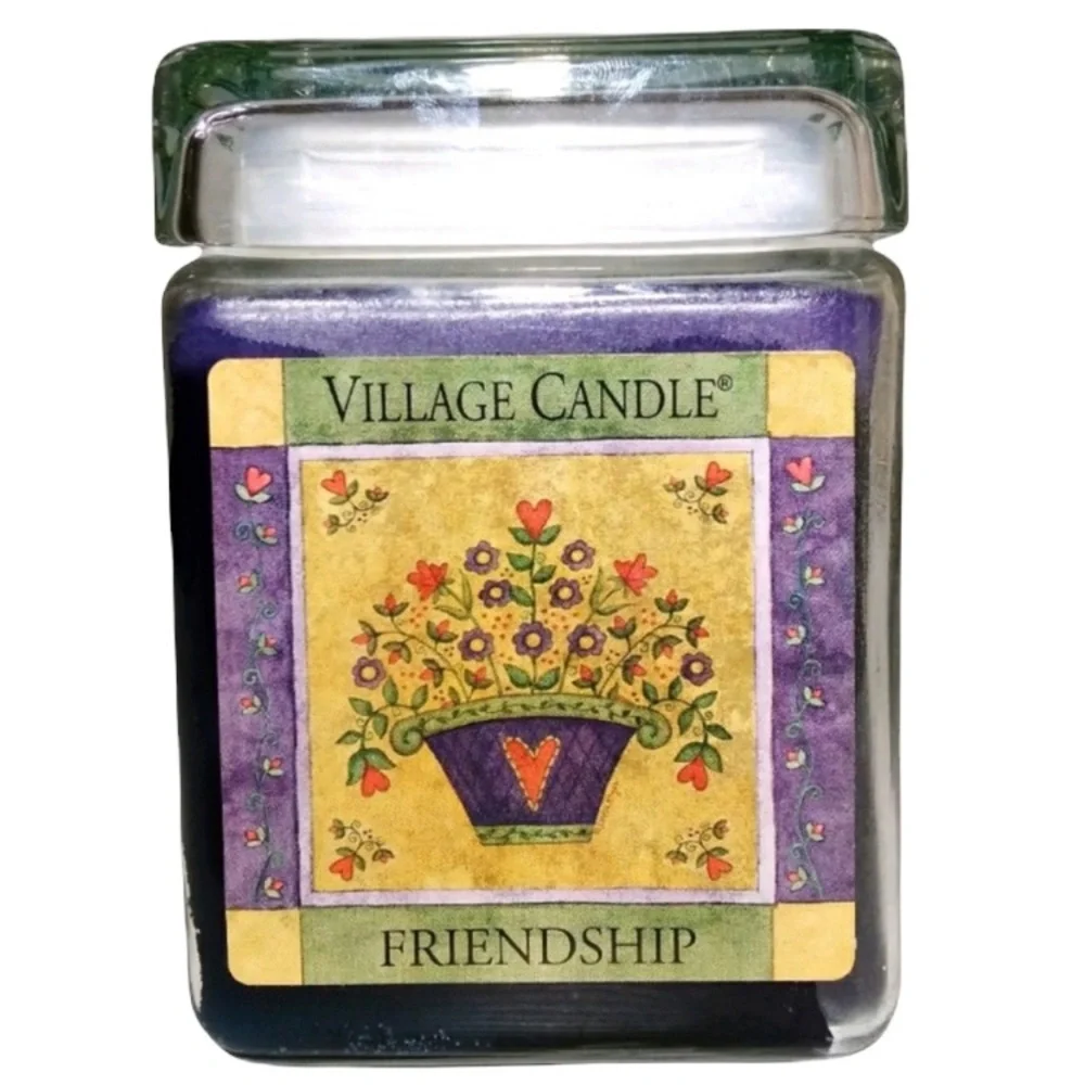 Vintage Village Candle Jar RARE Friendship Scent Modern Farmhouse French Cottage